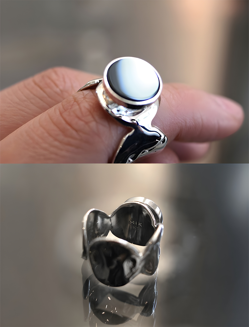 MIK Ring Melting - Onyx [Silver 925]